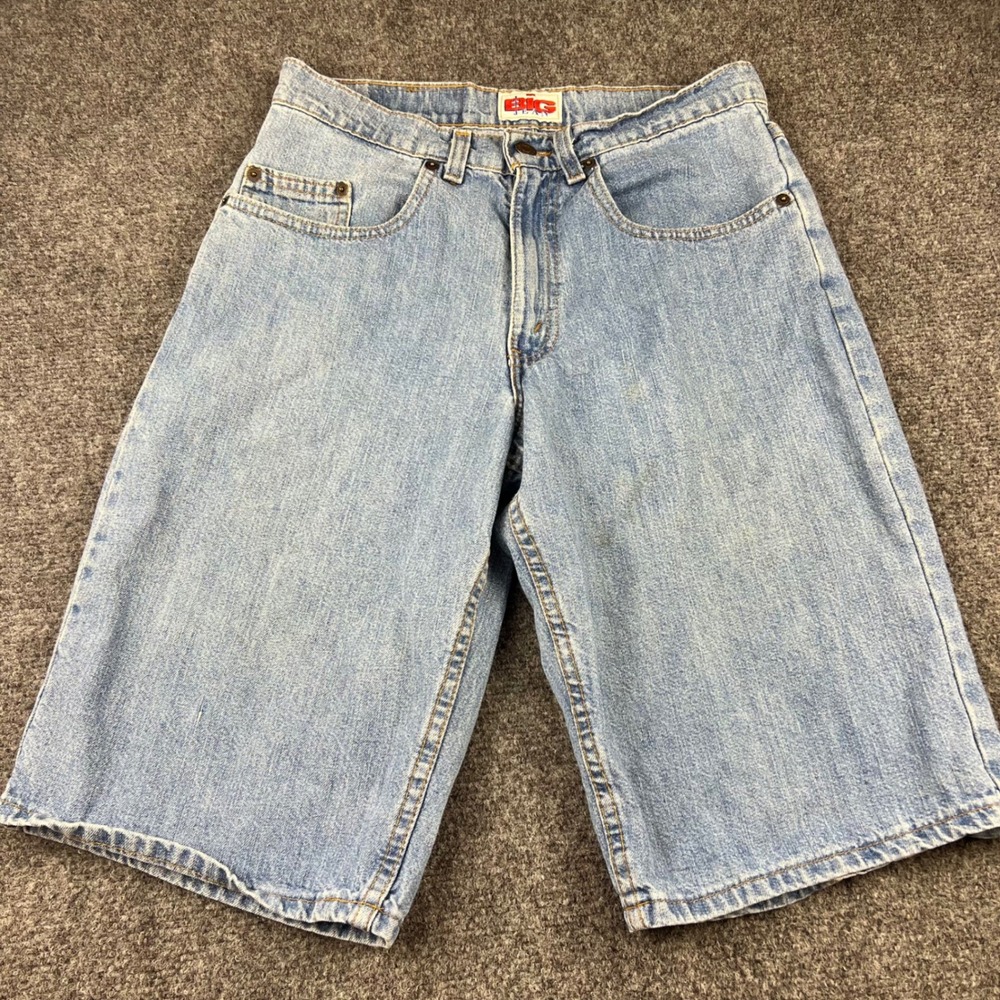 VTG Levis The Big Jean Student 555 Denim Shorts USA Lt Wash Baggy Skate W29